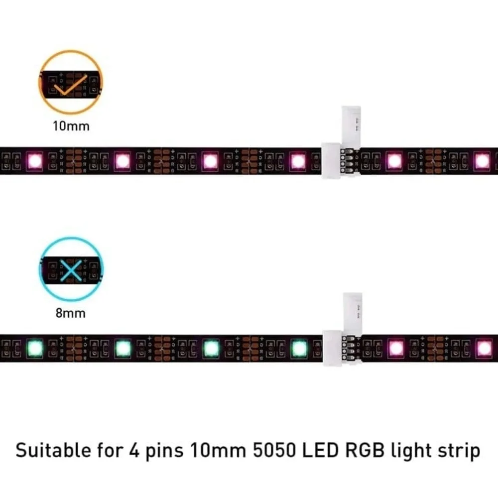FUMENTON LED Strip Connector Kit for 5050 10mm 4Pin,Includes 8 Types of Solderle
